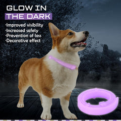 Flea and Tick Treatment for Dogs, And Cats, Flea Treatment Cat, Dog, Adjustable Dog and Cat Flea Collar, Waterproof 8 Months Natural Flea Treatment Glow in Dark (2 in 1 DOG, Purple)